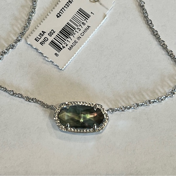 NWT Kendra Scott Retired Elisa Necklace Black Pearl & Silver SOLD OUT Gorgeous! - Picture 13 of 15